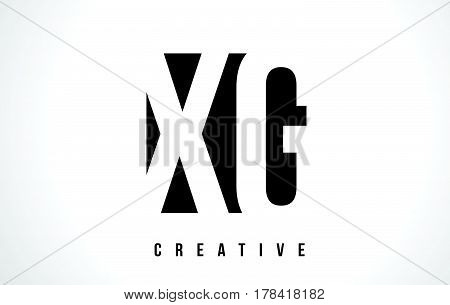 Xg X G White Letter Logo Design With Black Square.