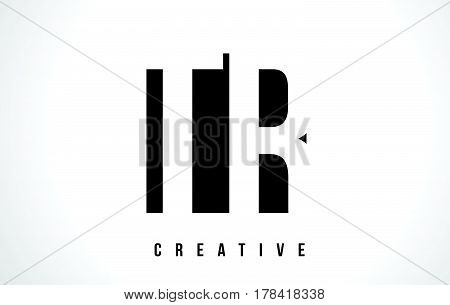 Tr T R White Letter Logo Design With Black Square.
