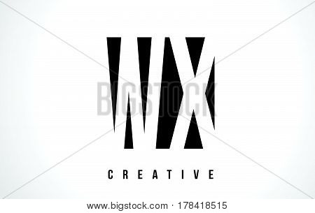 Wx W X White Letter Logo Design With Black Square.