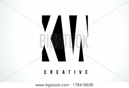 Xw X W White Letter Logo Design With Black Square.