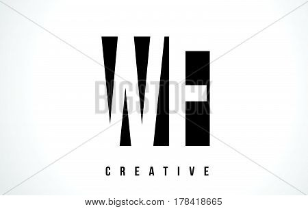 Wf W F White Letter Logo Design With Black Square.
