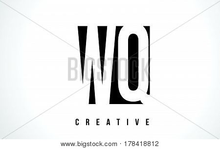 Wq W Q White Letter Logo Design With Black Square.