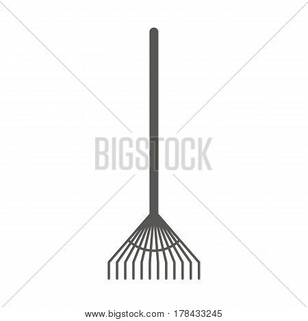 Simple icon for lawn rake. Vector illustration.