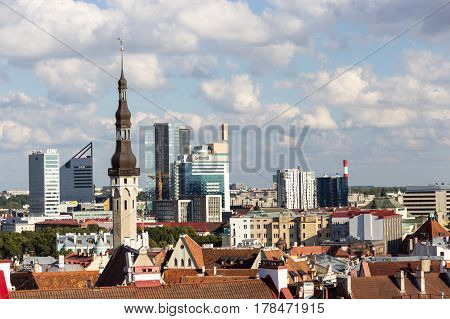 24-27.08.2016 Scenic Summer Beautiful Aerial Skyline Panorama Of The Old Town In Tallinn, Estonia