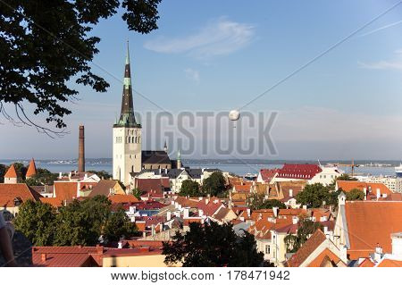 24-27.08.2016 Scenic Summer Beautiful Aerial Skyline Panorama Of The Old Town In Tallinn, Estonia