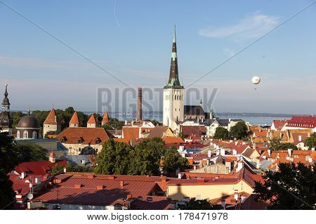24-27.08.2016 Scenic Summer Beautiful Aerial Skyline Panorama Of The Old Town In Tallinn, Estonia