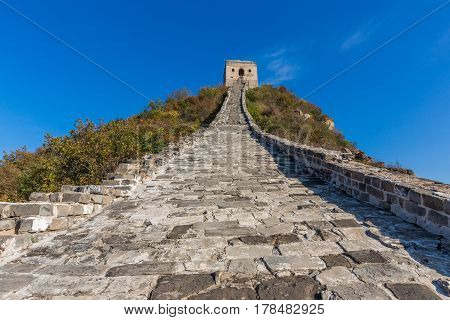the Great Wall is generally built along an east-to-west line across the historical northern borders of China.