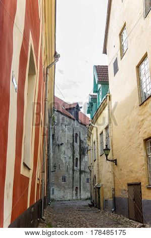 Scenic Summer Beautiful Aerial Skyline Panorama Of The Old Town In Tallinn, Estonia