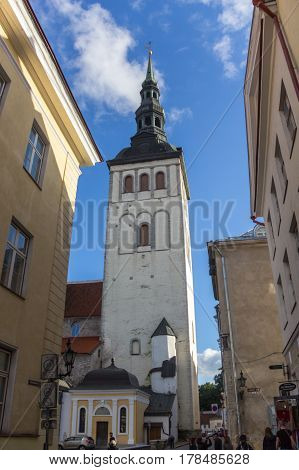 Scenic Summer Beautiful Aerial Skyline Panorama Of The Old Town In Tallinn, Estonia