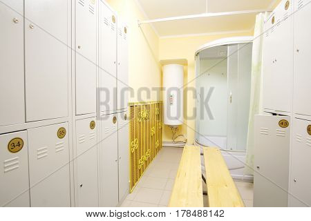 Interior of a cloakroom