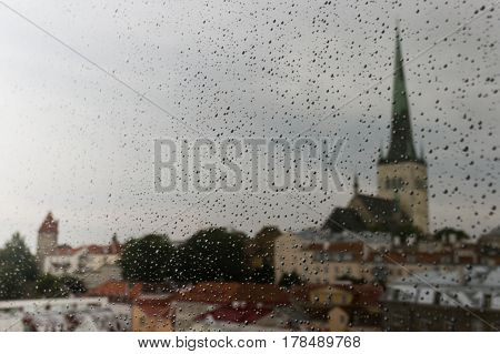 Scenic Summer Beautiful Aerial Skyline Panorama Of The Old Town In Tallinn, Estonia