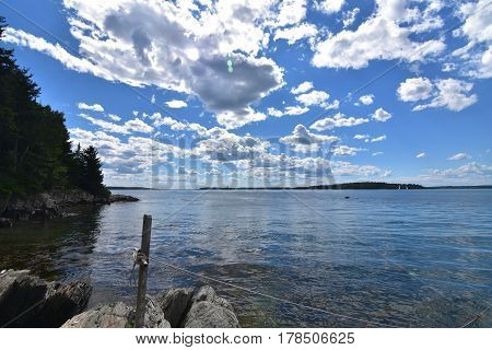 Outhaul for boats in Casco Bay in Maine.