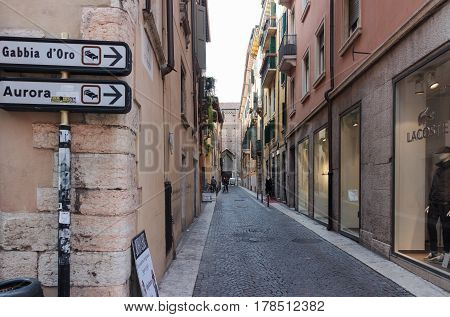 Via Santa Eufemia Streets Of The Old City Of Verona