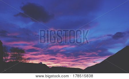 Red, violette and blue sky that means the next day will be a wonderful day