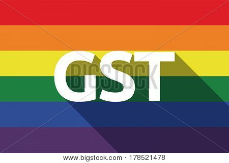 Long Shadow Gay Pride Flag With  The Goods And Service Tax Acronym Gst