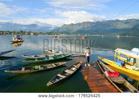 View Of Dal Lake In Srinagar, India