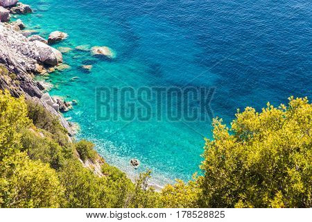 Cristal sea water near Pomonte in Elba island