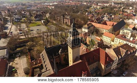 aerial view Zeitz aerial view old town germany Saxony-Anhalt