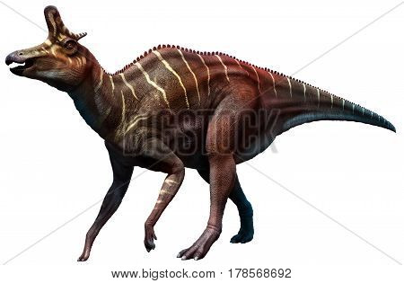 Lambeosaurus dinosaur from the Cretaceous era 3D illustration