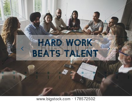 Work Hard Beats Talent Quote Message