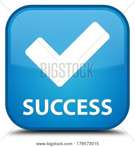Success (validate Icon) Special Cyan Blue Square Button