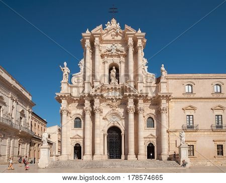 Duomo Of Syracuse In Southern Sicily, Italy