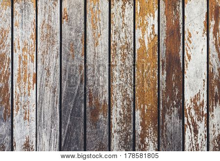 Grey and orange background with wooden texture horizontal top view isolated vintage dark wood backdrop old light blue rustic board space blank back on the table mockup nuture wall horizontal