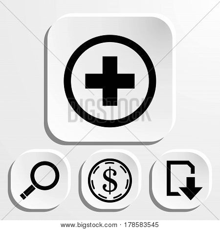 set icon flat design style vector illustration