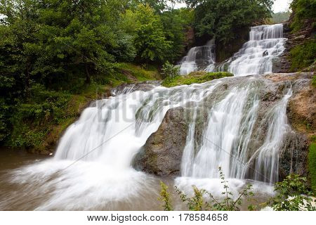 Large Waterfall In The Ukrainian Carpathians
