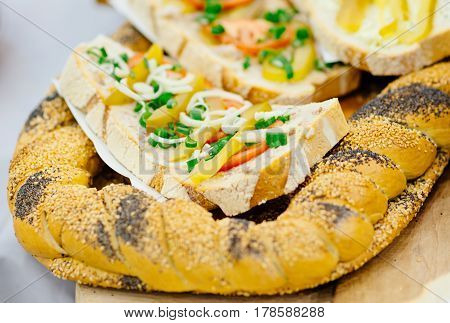 Traditional Polish Sandwich With Lard