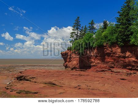 View at Burncoat Head Park on the Bay of Fundy in Nova Scotia. Where the highest tides in the world are reported.