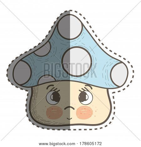 kawaii fangus sad with cheeks and eyes, vector illustration design