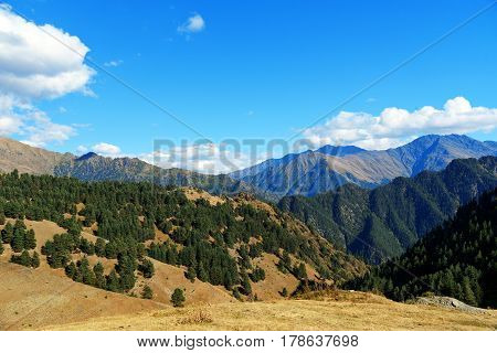 View On Mountains In Tusheti Nature Reserve. Georgia