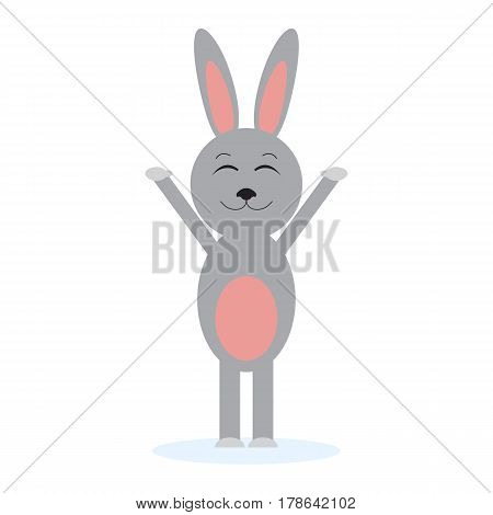 Funny easter rabbit on white background vector illustration