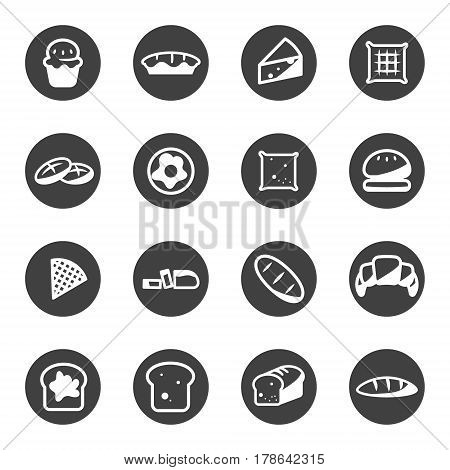 bread bekery icon set vector gray icon .