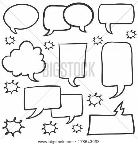 Doodle text balloon collection stock vector illustration