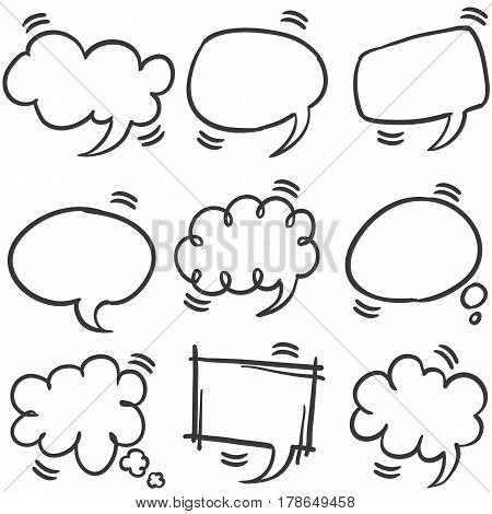 Style speech bubble collection stock vector illustration