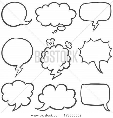 Set of text bubble collection stock vector illustration