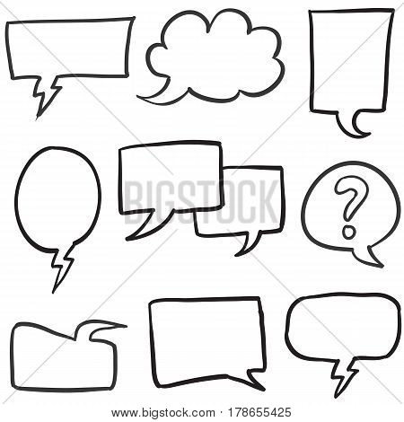Collection stock of text balloon hand draw vector art