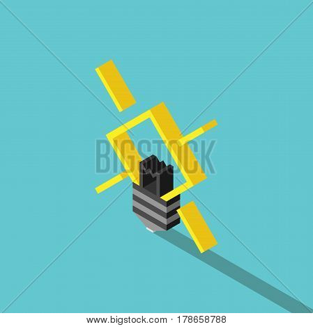 Isometric Glowing Light Bulb