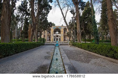 Kashan, Iran - Circa February 2016 - A shot of Fin Garden in Kashan, Iran