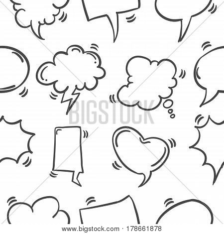 Pattern of text balloon collection stock vector illustration