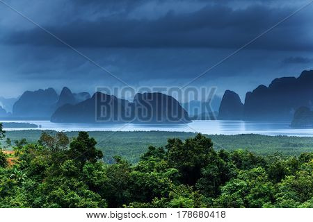 Viewpoint in Sametnangshe overlooking the bay of Phang Nga