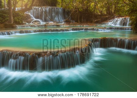 Kuang Si Waterfalls, Luang Phrabang at Laos.
