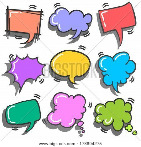 Collection stock of style text balloon vector illustration