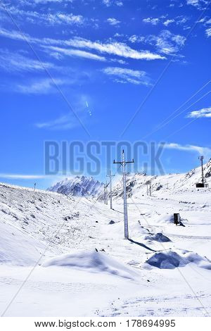 Barf Anbar, Fereydunshahr ski resort, Esfahan, Iran in the spring time
