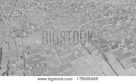 Abstract background with futuristic city. 3D rendering