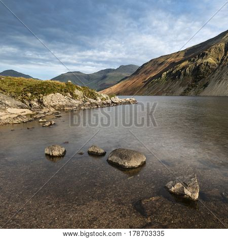 Beautiful Landscape Image Of Mountains Around Wast Water In Lake District England In Autumn
