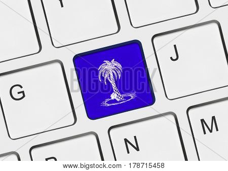 Computer keyboard with palm tree key