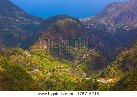 Balcoes levada viewpoint in Madeira Portugal - travel background